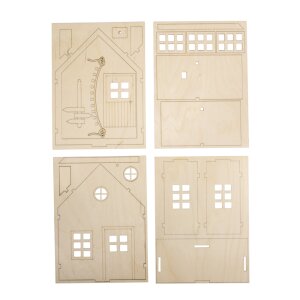 Holzbausatz Wichtelhaus, FSC Mix Credit, 13,5x6,5x17,5cm,...