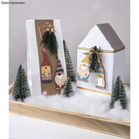 Holz Deko Wichtelfamilie, FSC Mix Credit, 4,5-9cm, + Kordel, SB-Btl. 8Stück, natur