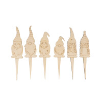 Holz Dekostecker Wichtel, FSC Mix Credit, 13,3-15cm, SB-Btl. 6Stück, natur