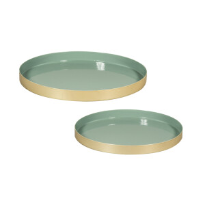 Metall Deko Tablett, 20+25cm ø, 2farbig, mit...