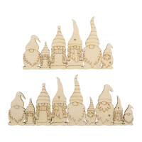 Holzleiste Wichtelfamilie,FSC Mix Credit, 9,2x5,4 + 13,2x5,4cm, SB-Btl. 2Stück, natur