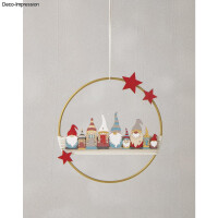 Holzleiste Wichtelfamilie,FSC Mix Credit, 9,2x5,4 + 13,2x5,4cm, SB-Btl. 2Stück, natur
