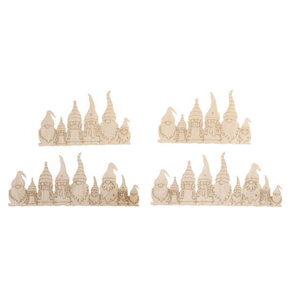 Furnierholzleiste Wichtelfamilie, je 2x9,2x5,4+13,2x5,4cm, SB-Btl. 4Stück, natur