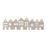 Filzleiste Nordic Häuser + Mini Häuser, 3,4-4,2cm, +Klebepunkt, SB-Btl. 4Stück