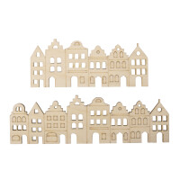 Holzleiste Nordic Häuser, FSC Mix Credit, 10,2x4,2 + 13,8x4,2cm, SB-Btl. 2Stück, natur