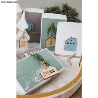 Holz Adventszahlen 1-24, FSC Mix Credit, 2,2-2,6cm, sort., +Kordel, SB-Btl. 1Set, natur