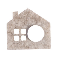 Filz Streuteile Mini Häuser, 2,5-3,5cm, +Klebepunkt, SB-Btl. 14Stück