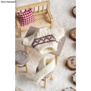 Mini Strickpullover Lasse + Schal, 5,5x8,5cm, SB-Btl. 1Set