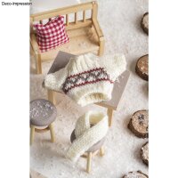 Mini Strickpullover Lasse + Schal, 5,5x8,5cm, SB-Btl. 1Set