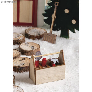 Holz Mini Werkzeugkiste, FSC 100%, 4,5x2,5x4,1cm,...