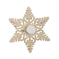 Holz Streuteile Winter, FSC 100%, 4cm, mit Klebepunkt, SB-Btl. 11Stück