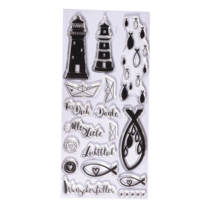 Clear Stamps - Fische, Leuchtturm&Co., 97x205mm, 17...