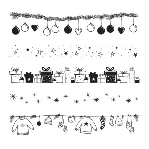 Clear Stamps - Weihnachtsbordüren, 102,5x97mm, 5...
