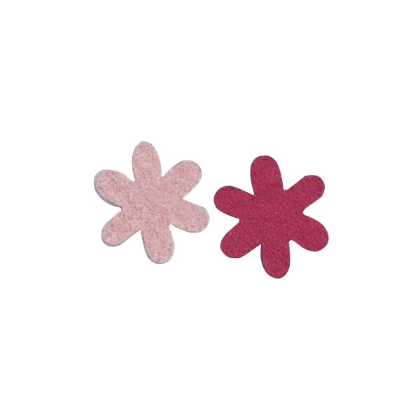 Filz-Sternblume, 3 cm, 2 Farben, SB-Btl. 12 Stück, pink/rosé