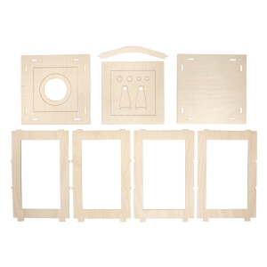 Holz Laterne Basic, FSC Mix Credit, 15,3x15,3x26,5cm, 15-tlg., Box 1Set, natur