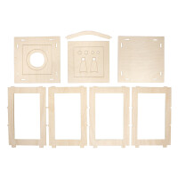 Holz Laterne Basic, FSC Mix Credit, 15,3x15,3x26,5cm, 15-tlg., Box 1Set, natur