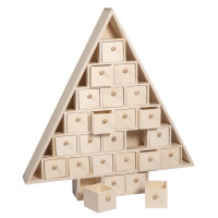 Holz Adventskalender Baum, FSC 100%, 38,5x40,5x5,5cm, natur