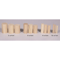 Holz Rundstäbe Set, FSC 100%, ø 1-4cm, H 5,5-6,5cm, 99 St., Box 1Set, natur