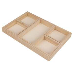 Holz Deko Tablett Set, FSC 100%, 31,5x21,5x3cm, 6tlg.,...
