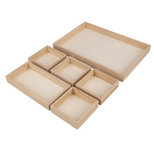 Holz Deko Tablett Set, FSC 100%, 31,5x21,5x3cm, 6tlg.,...