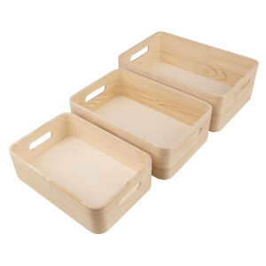 Holz Kisten Set, FSC 100%, 30x20x10+27x18x8,5+24x16x7cm,...