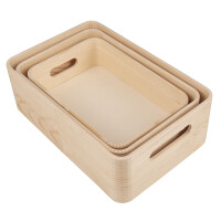 Holz Kisten Set, FSC 100%, 30x20x10+27x18x8,5+24x16x7cm, 3tlg., natur
