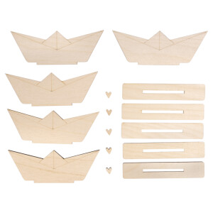 Holz Schiff zum Stellen, FSC Mix Credit, 11,5x4cm,...
