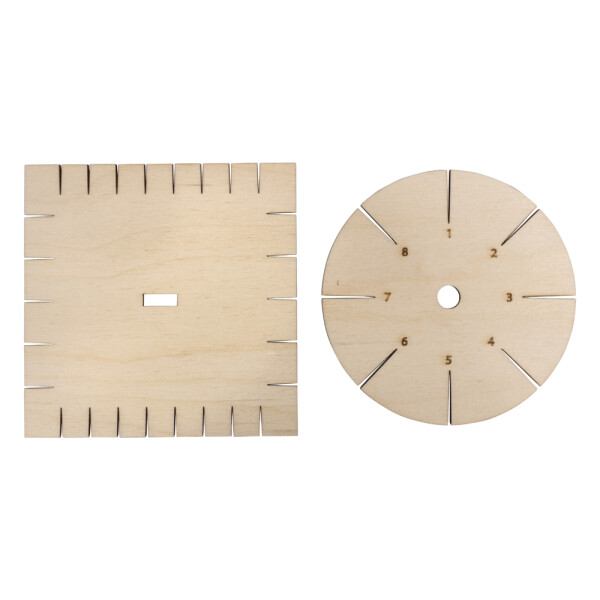 Holz Flechtscheiben, FSC Mix Credit, 9,5x9,5cm + 9cm ø, SB-Btl. 2Stück
