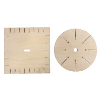 Holz Flechtscheiben, FSC Mix Credit, 9,5x9,5cm + 9cm ø, SB-Btl. 2Stück