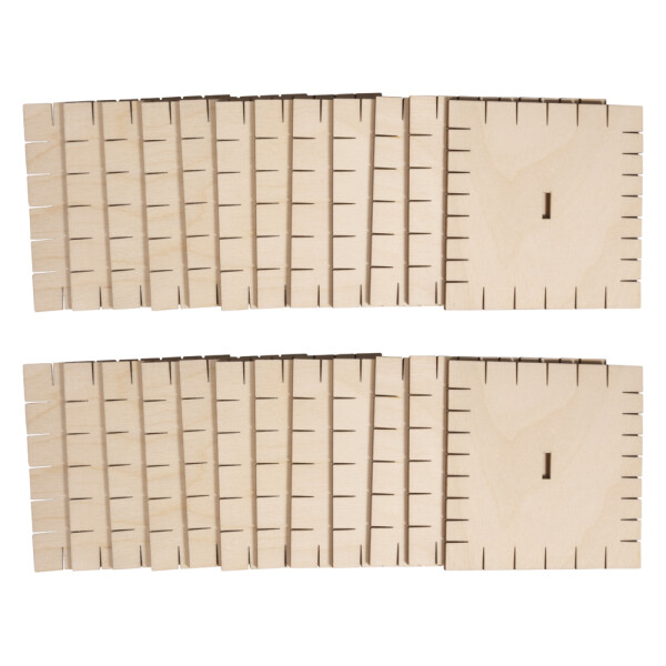 Holz Flechtscheiben, FSC Mix Credit, 9,5x9,5cm, quadratisch, Box 24Stück