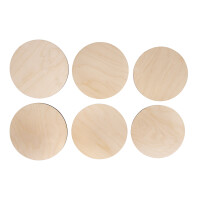 Holz Platten Set M, FSC Mix Credit, 11,5-12,5 ø,Stärke 4mm, SB-Btl. 6Stück, natur