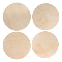 Holz Platten Set L, FSC Mix Credit, 15-15,5cm ø,Stärke 4mm, SB-Btl. 4Stück, natur