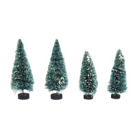 Deko-Tannenbäumchen beschneit, 9+12cm sort., SB-Btl 4Stück