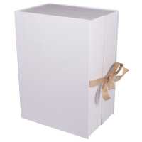 Pappmaché Adventskalender, FSC Recycled, 21x14,8x29cm, zum Aufklappen, weiß