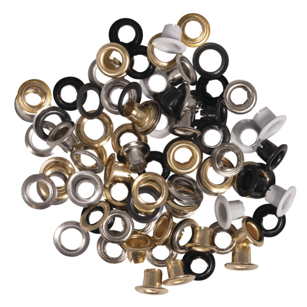 Ösen-Set 5mm rund, Farbmischung, SB-Blister 50Stück
