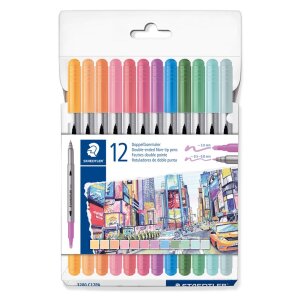Doppelfasermaler Pastell von Staedtler, 12 Stück