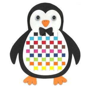Bastelset Pinguin Flechtstreifen vorgestanzt von Prell, 6...