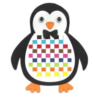 Bastelset Pinguin Flechtstreifen vorgestanzt von Prell, 6 Stück