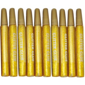 Glitter Glue gold, 10 Stück