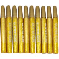 Glitter Glue gold, 10 Stück