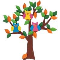 Bastelset Fensterbild Baum mit Eulen von Prell, 2 Stück