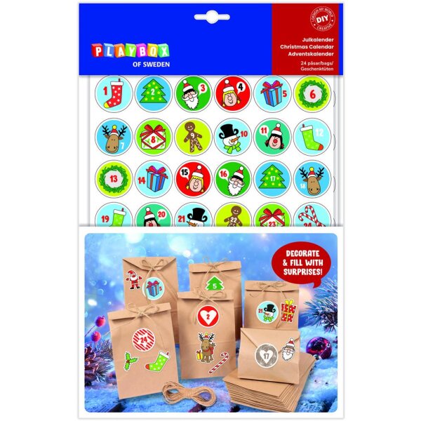 Bastelset Adventskalender für 24 Geschenktüten