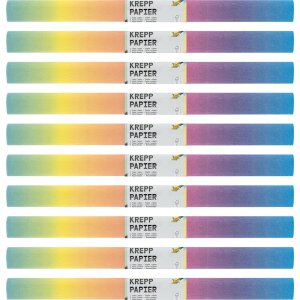 Krepppapier / Feinkrepp regenbogen 10 Rollen, 50 x 250 cm