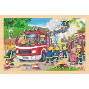 Einlegepuzzle Feuerwehreinsatz, 30 x 20 cm, 24teilig