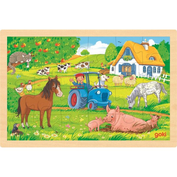 Einlegepuzzle Bauernhof, 30 x 20 cm, 24teilig