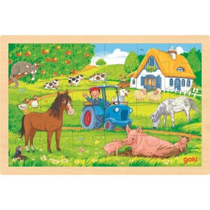 Einlegepuzzle Bauernhof, 30 x 20 cm, 24teilig