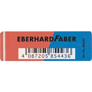 Radierer latexfrei, 40 Stück in rot und blau