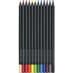 Buntstifte Black Edition, dreikant, 12 Stück in 12...
