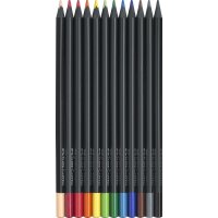 Buntstifte Black Edition, dreikant, 12 Stück in 12 Farben sortiert