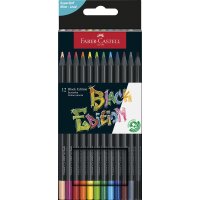 Buntstifte Black Edition, dreikant, 12 Stück in 12 Farben sortiert